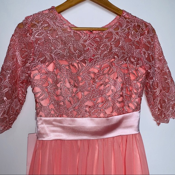 NWT Mingda’s Dress Peach Full Length Formal Gown - Picture 3 of 8